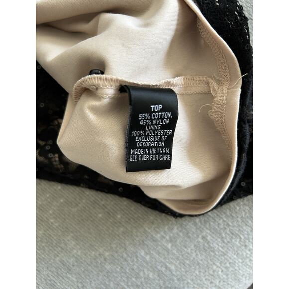 Vitg Sheer Lace Whimsygoth Fairy Goth Top Sequin Floral Applique Sleeveless XL - Picture 10 of 10